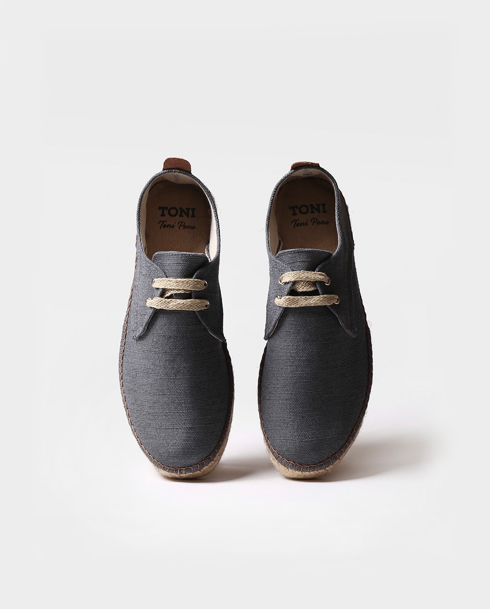 Alpargatas de hombre de tejido con cordones - Toni Pons - Negro Negro-3