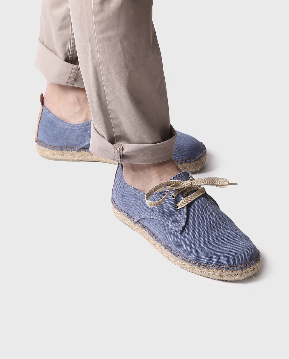 Alpargatas de hombre de tejido con cordones - Toni Pons - Azul Azul-2