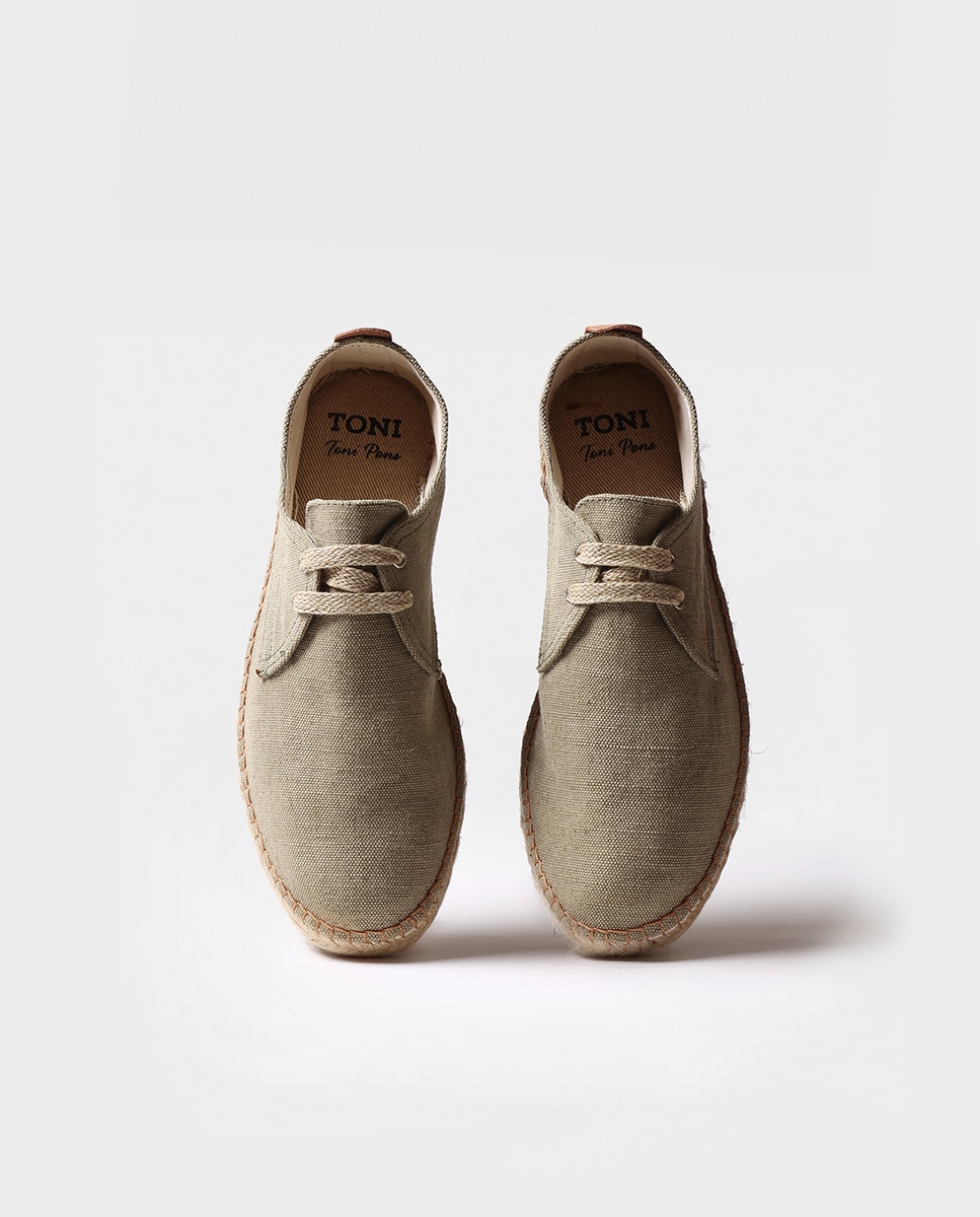 Alpargatas de hombre de tejido con cordones - Toni Pons - Kaki Kaki-3