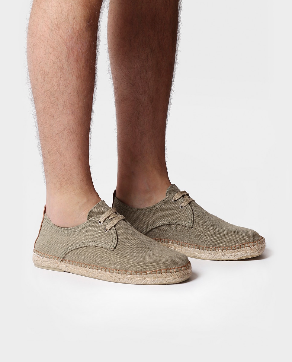Alpargatas de hombre de tejido con cordones - Toni Pons - Kaki Kaki-2