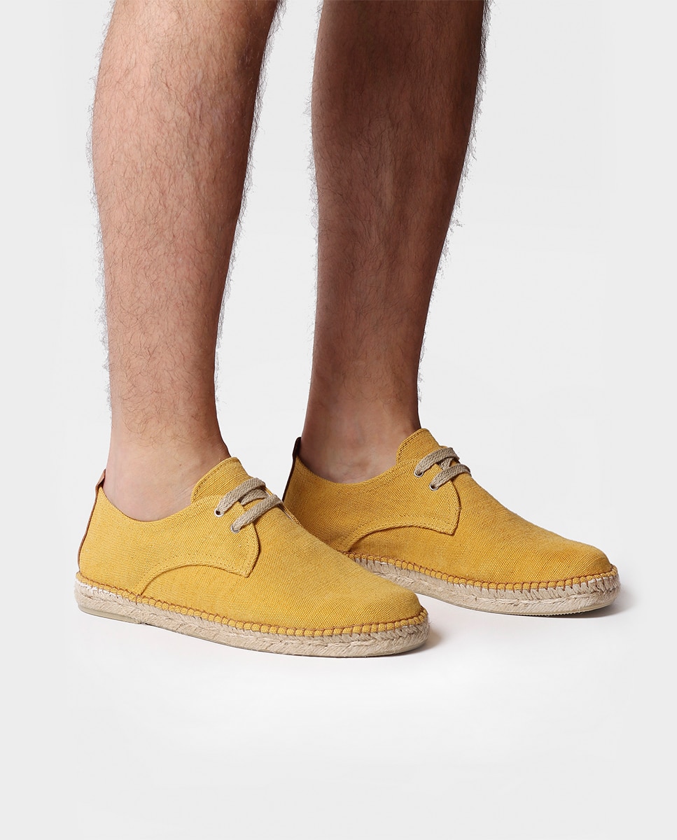 Alpargatas de hombre de tejido con cordones - Toni Pons - Amarillo Amarillo-4