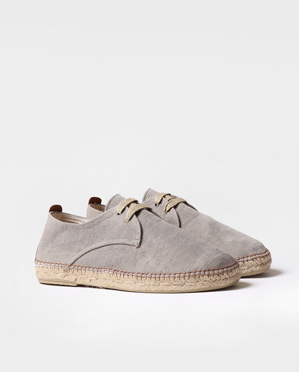 Alpargatas de hombre de tejido con cordones - Toni Pons - Gris Gris-4