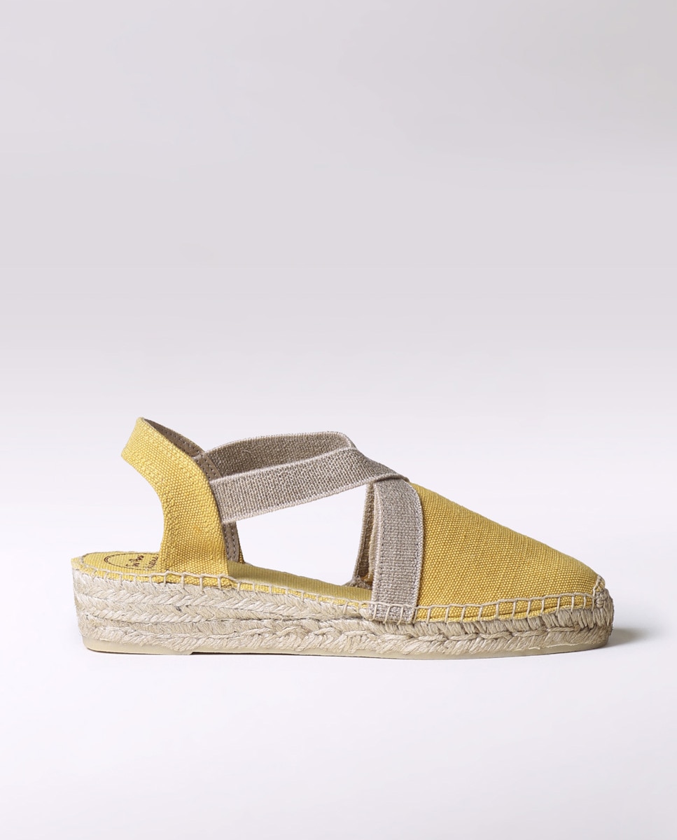 Alpargatas de cuña de mujer de tejido con elásticos - Toni Pons - Amarillo Amarillo-1