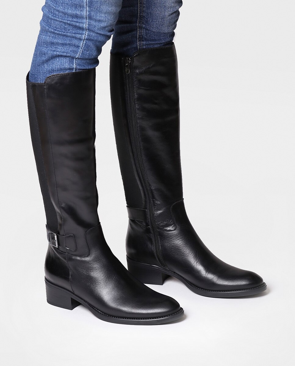Botas de mujer de piel con cremallera - Toni Pons - Negro Negro-4