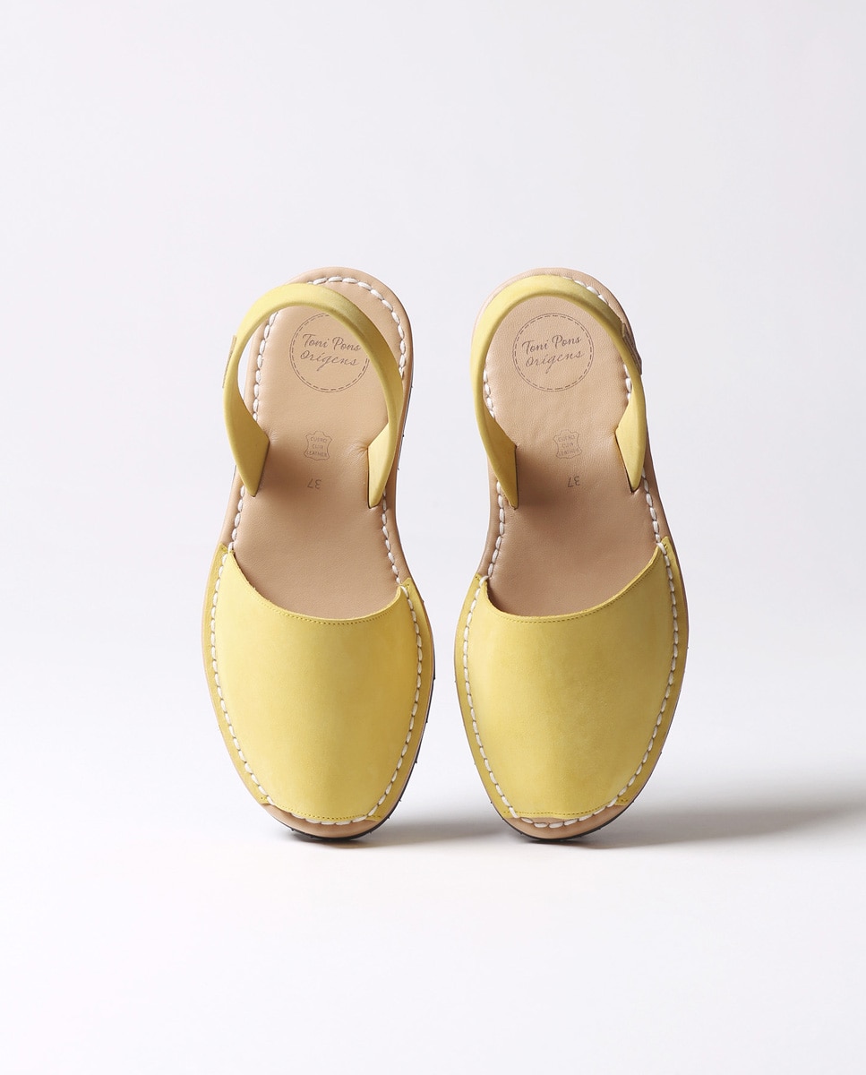 Menorquinas de mujer de piel en tonos lisos - Toni Pons - Amarillo Amarillo-3