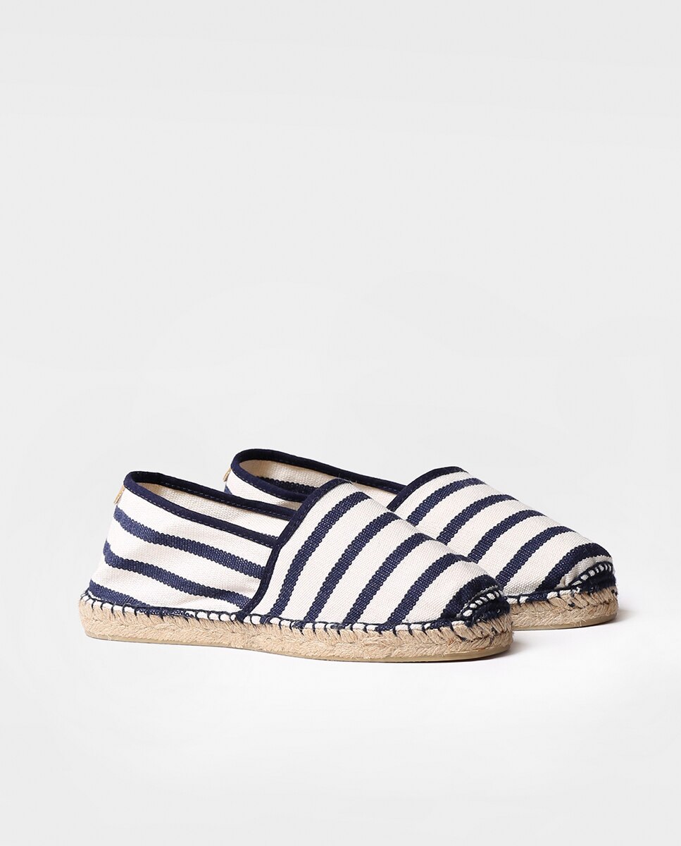 Alpargatas planas unisex de tejido a rayas - Toni Pons - Azul Azul-2