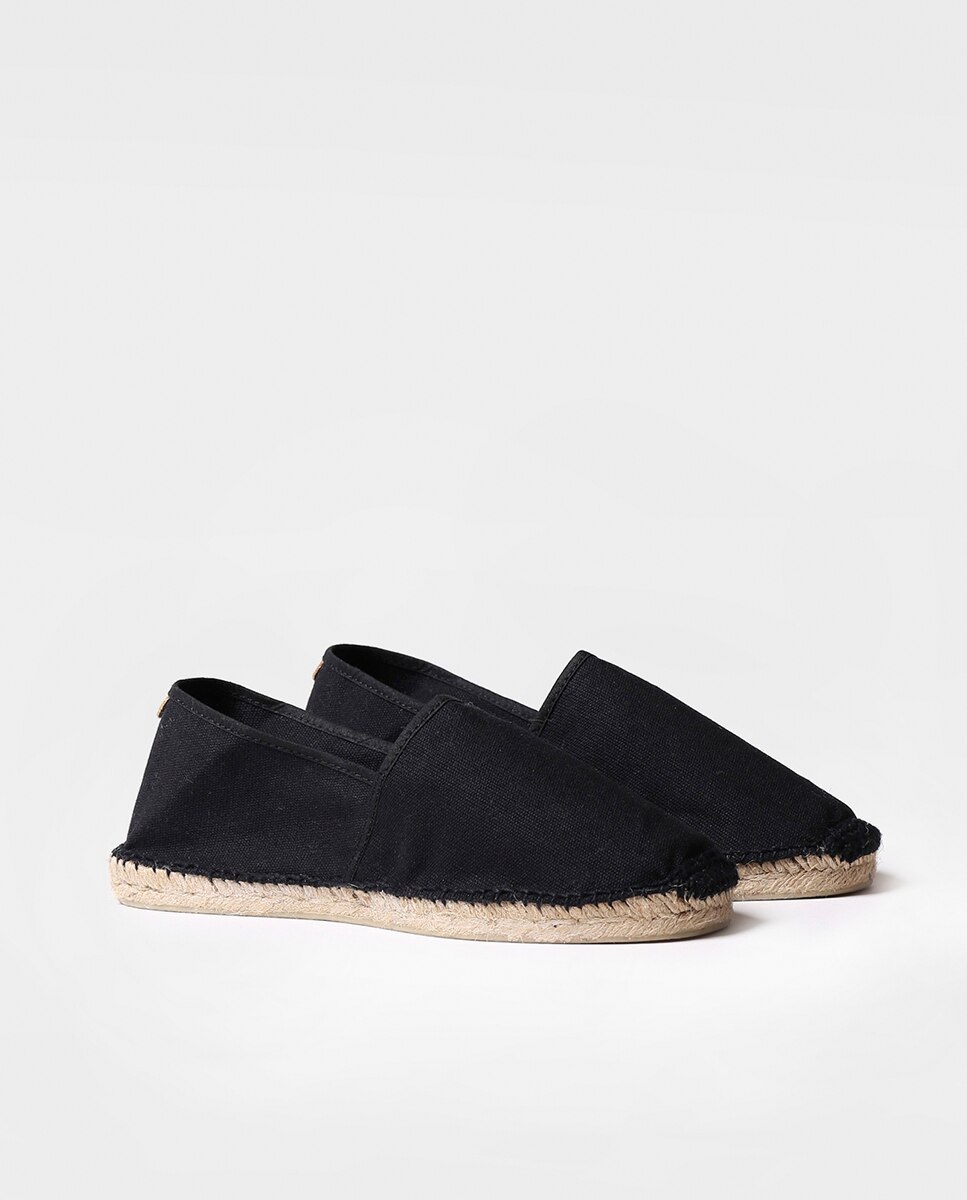 Alpargatas planas unisex de tejido en tonos lisos - Toni Pons - Negro Negro-2