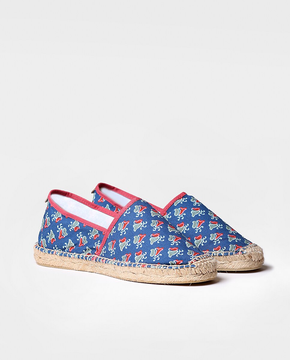Alpargatas planas unisex de tejido estampado - Toni Pons - Azul Azul-2