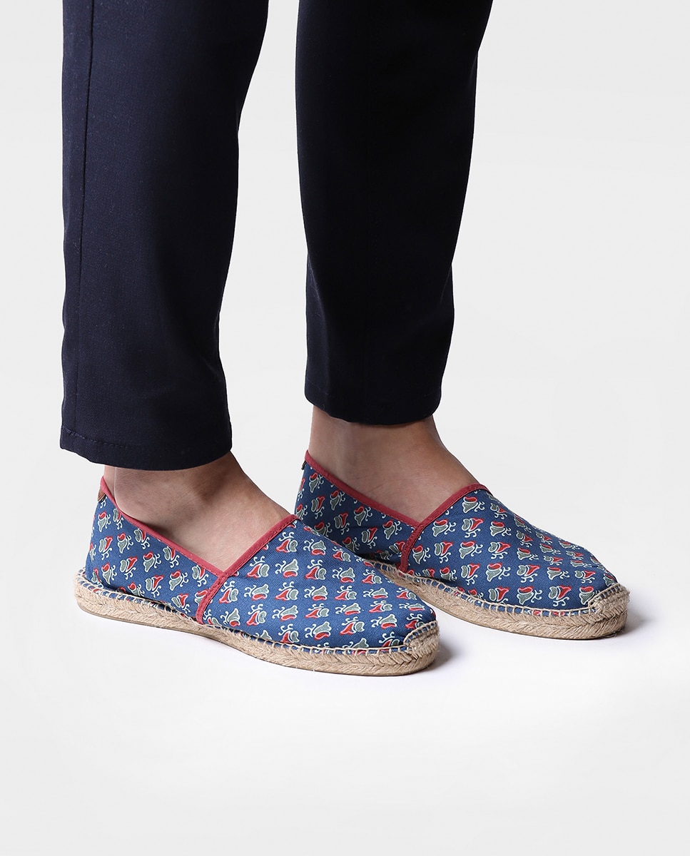 Alpargatas planas unisex de tejido estampado - Toni Pons - Azul Azul-4