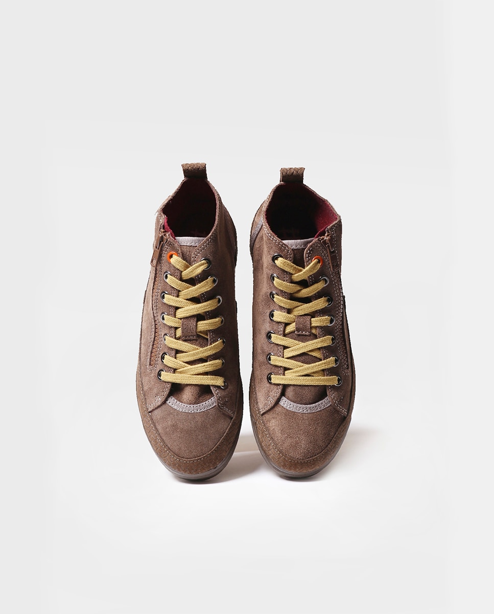 Zapatillas de serraje de mujer con cordones - Toni Pons - Marrón Marrón-4