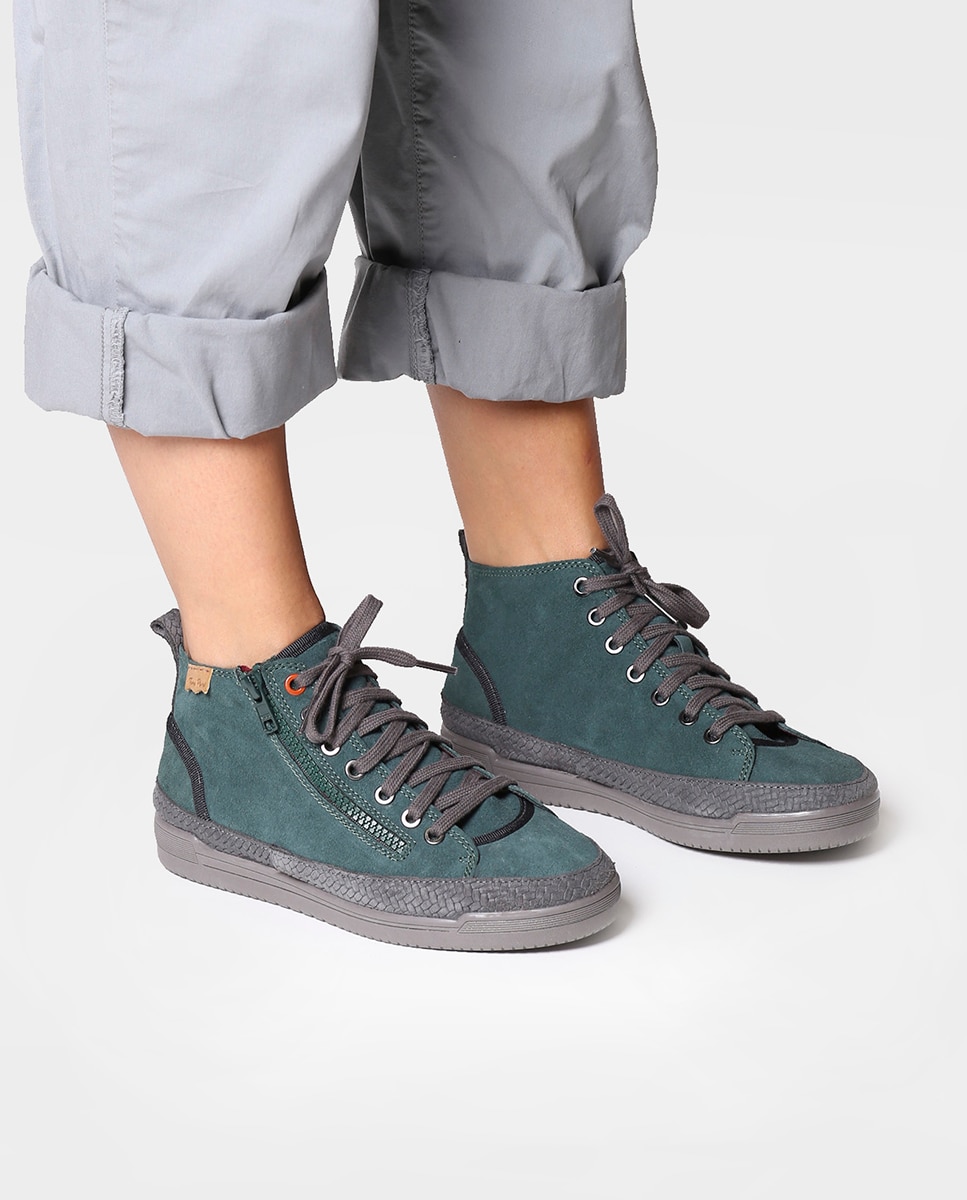 Zapatillas de serraje de mujer con cordones - Toni Pons - Verde Verde-4