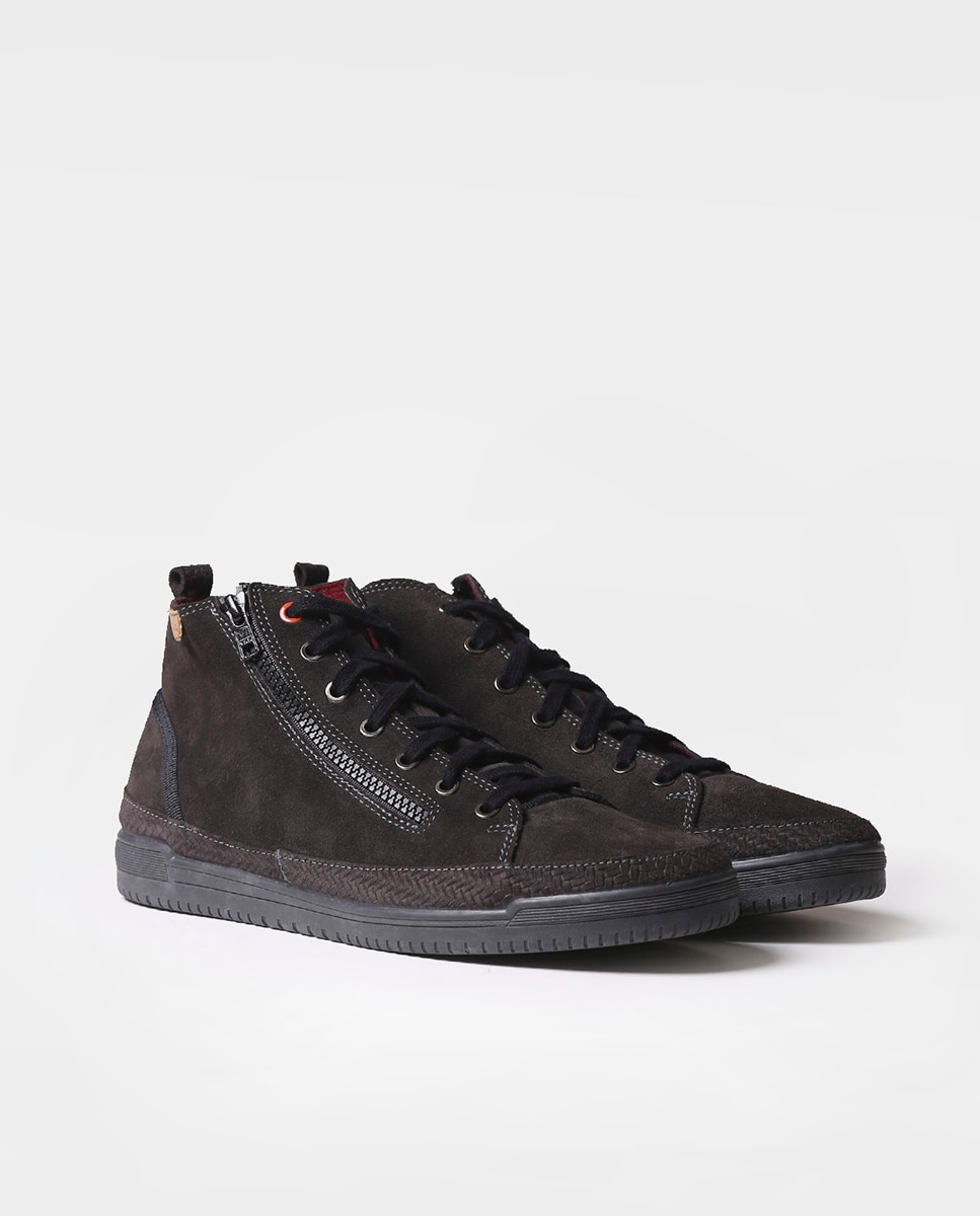 Imagen 2 de Zapatillas de serraje de hombre en tonos lisos con cordones - Toni Pons - Negro Negro