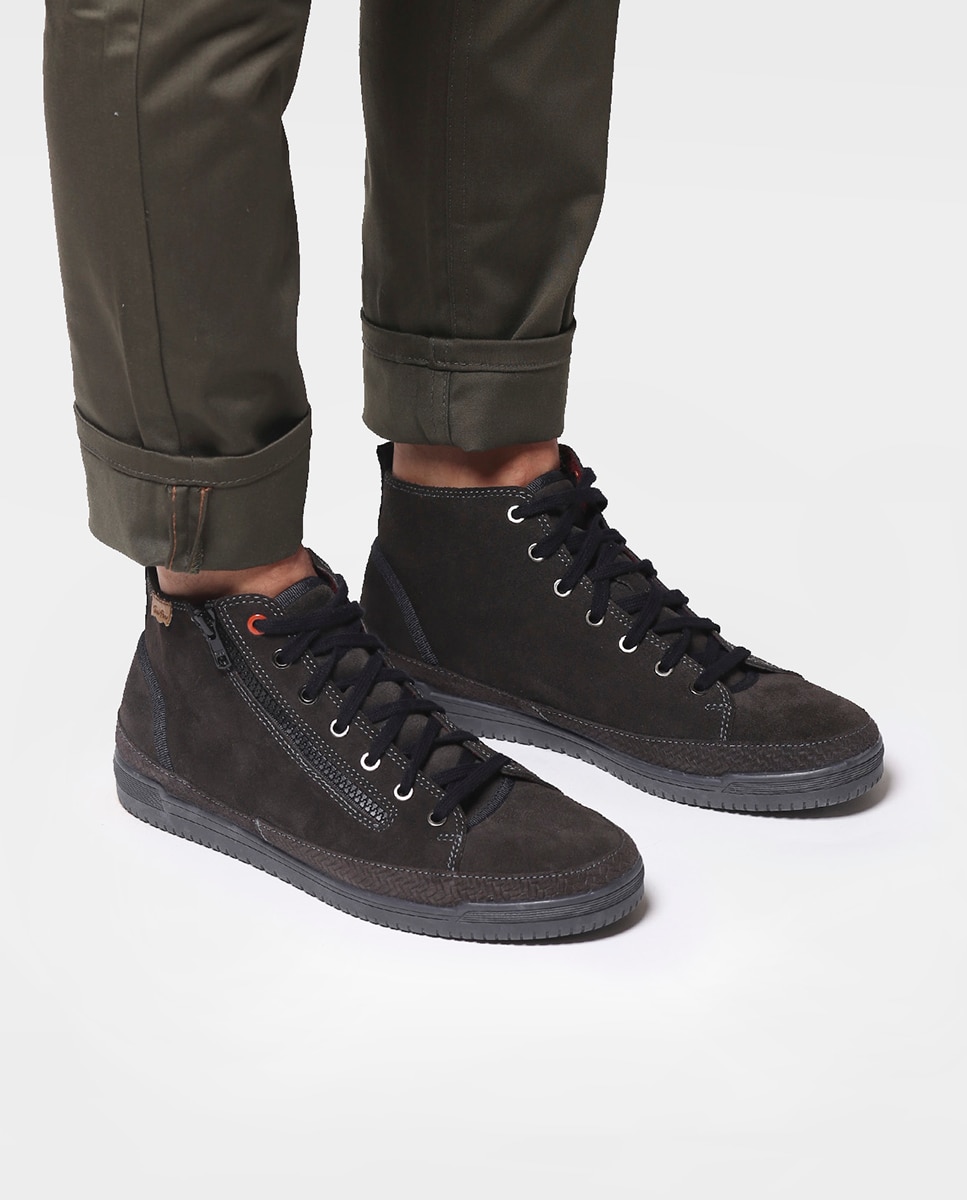 Imagen 4 de Zapatillas de serraje de hombre en tonos lisos con cordones - Toni Pons - Negro Negro