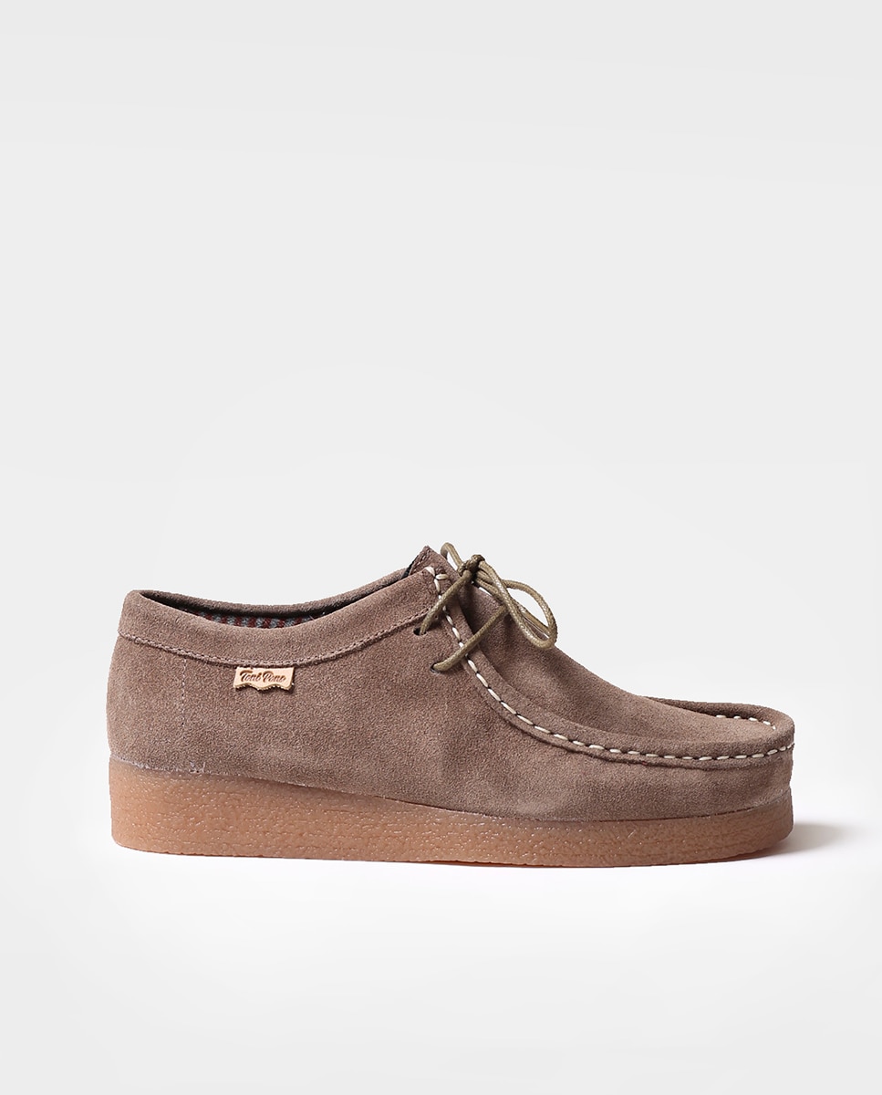 Zapatos planos de mujer de serraje con cordones - Toni Pons - Marrón Marrón-1