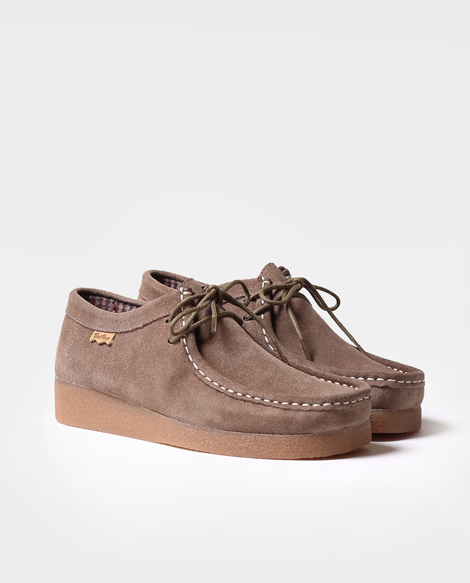 Zapatos planos de mujer de serraje con cordones - Toni Pons - Marrón Marrón-2