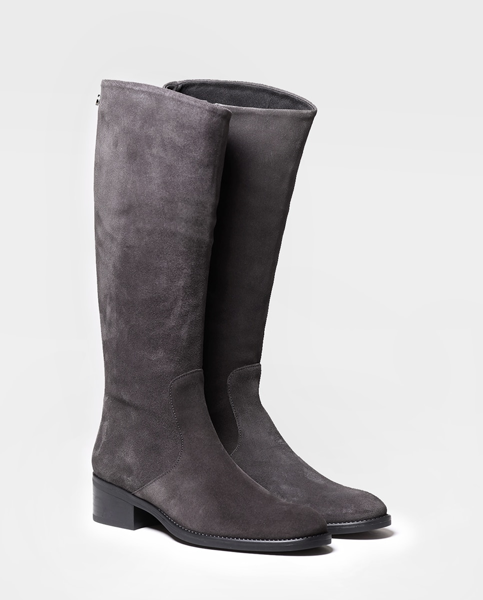 Botas de mujer de serraje con cremallera - Toni Pons - Gris Gris-2