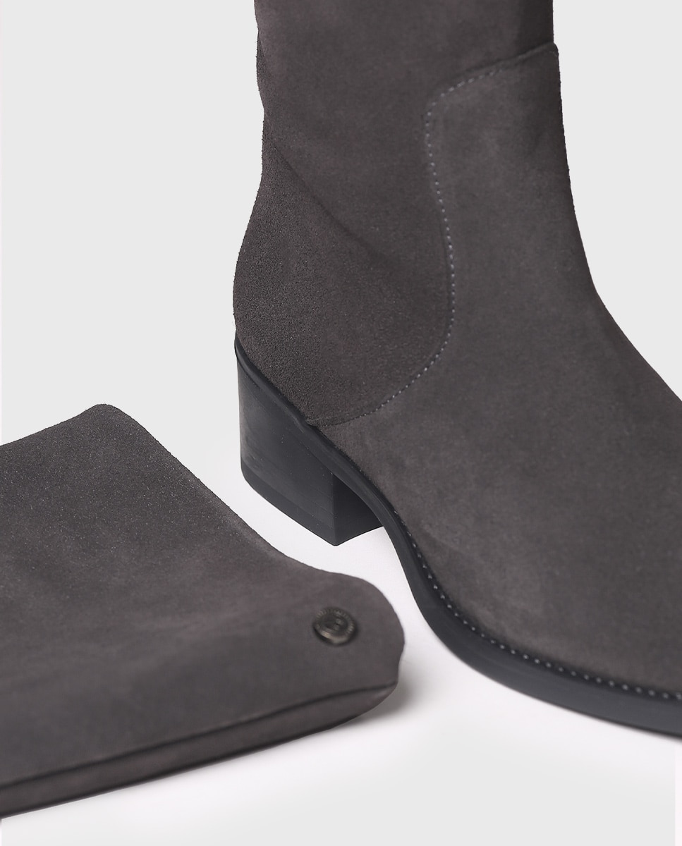 Botas de mujer de serraje con cremallera - Toni Pons - Gris Gris-3