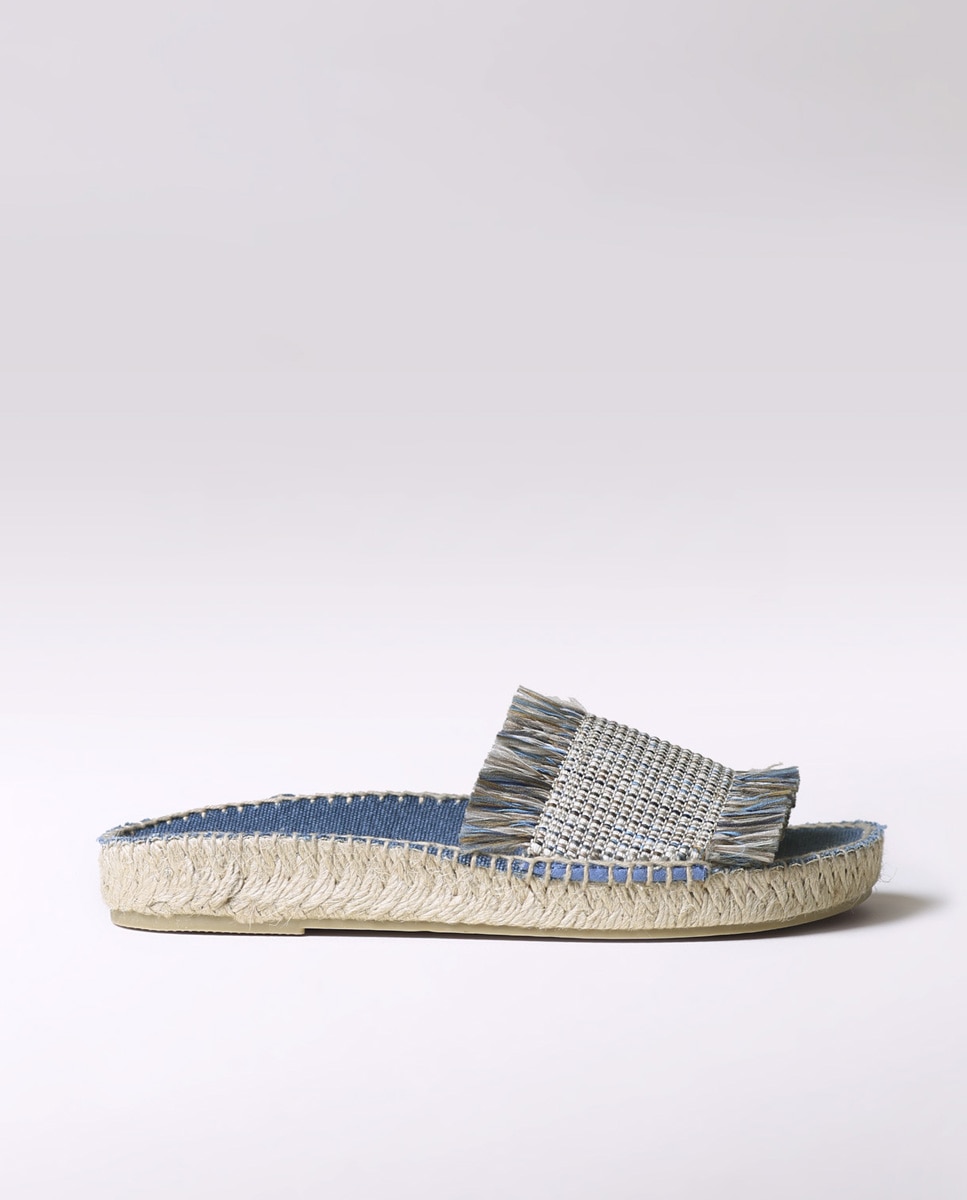 Alpargatas planas de mujer abiertas de tejido estampado - Toni Pons - Azul Azul-1