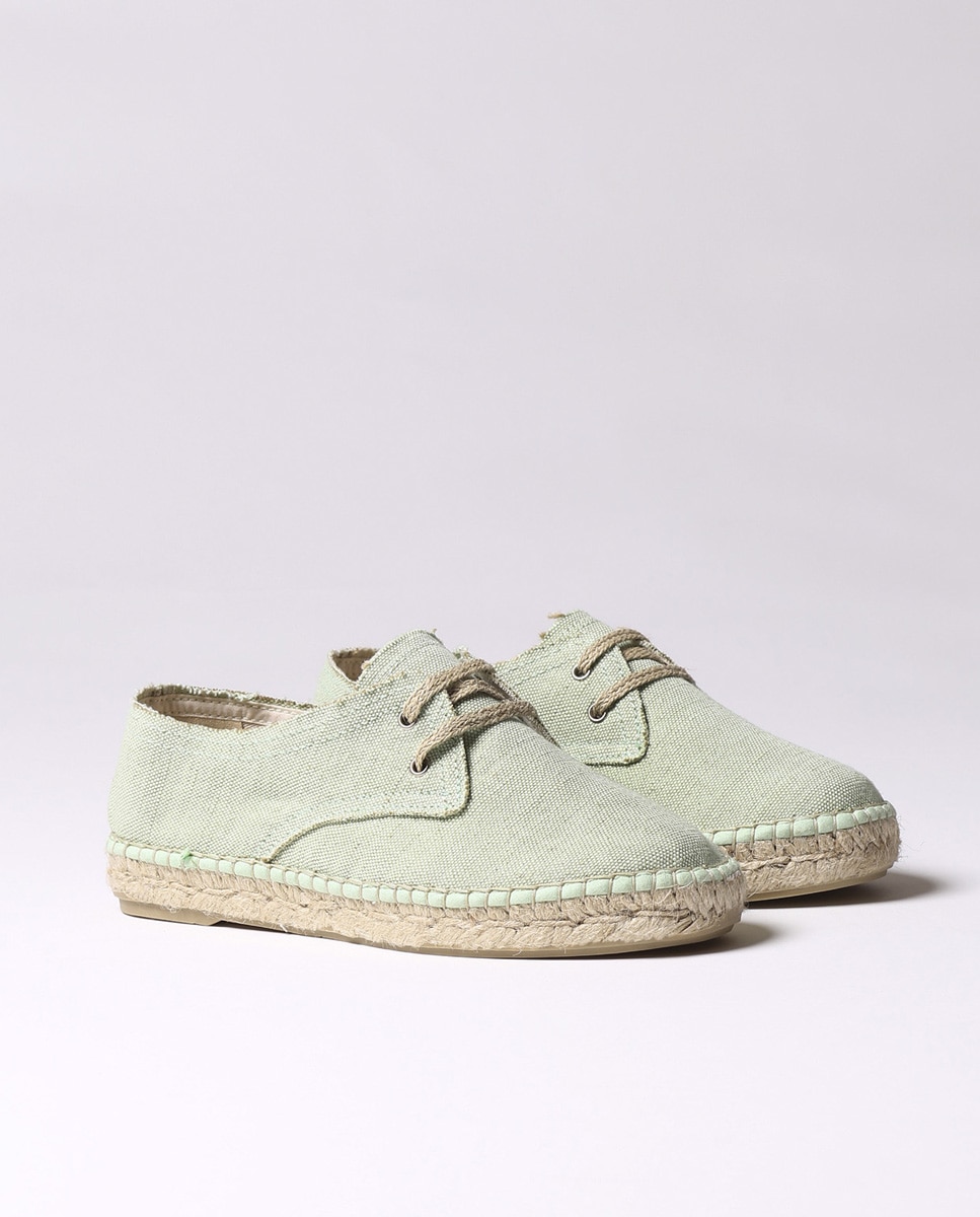 Alpargatas planas de mujer de tejido con cordones - Toni Pons - Verde Verde-2