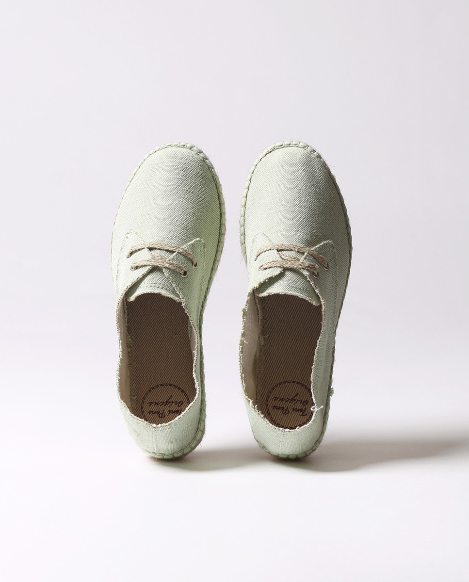 Alpargatas planas de mujer de tejido con cordones - Toni Pons - Verde Verde-3