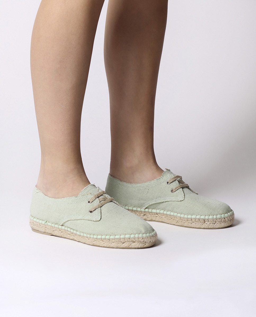 Alpargatas planas de mujer de tejido con cordones - Toni Pons - Verde Verde-4