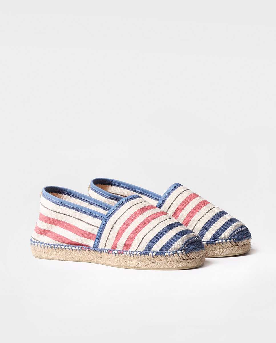 Alpargatas planas unisex de tejido a rayas - Toni Pons - Coral Coral-2