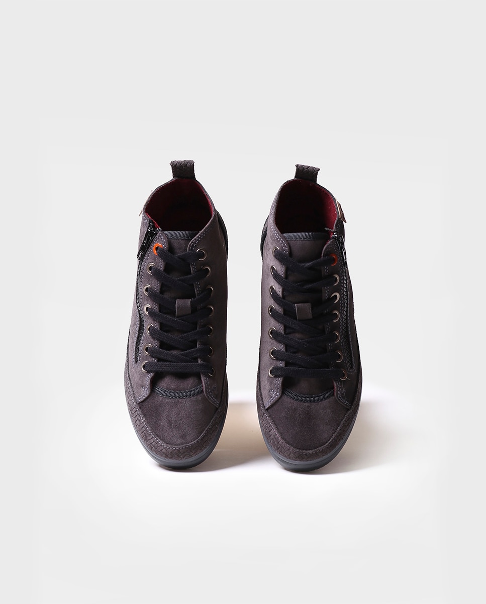 Zapatillas de serraje de mujer con cordones - Toni Pons - Gris Gris-4