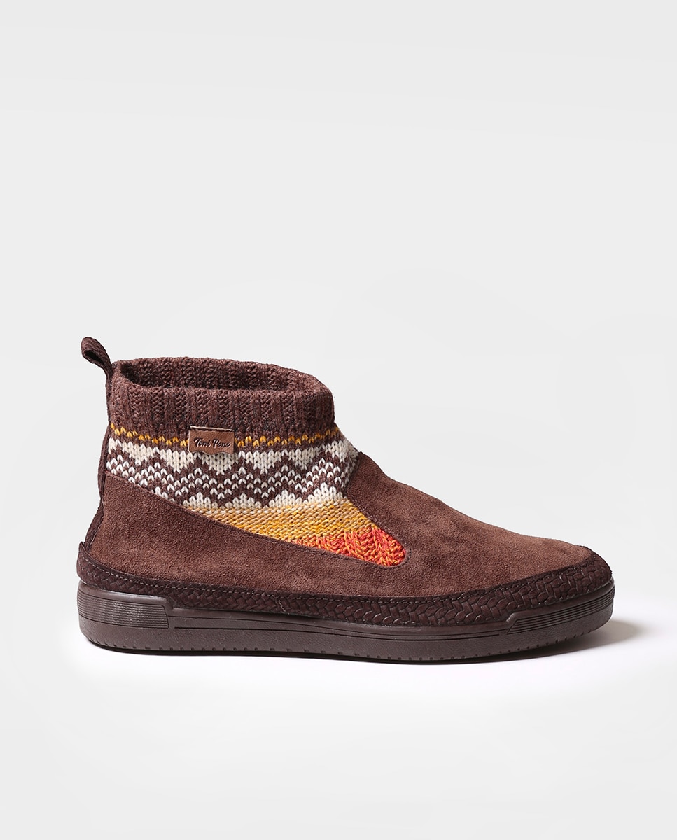 Zapatillas de serraje de mujer con cordones - Toni Pons - Marrón Marrón-1