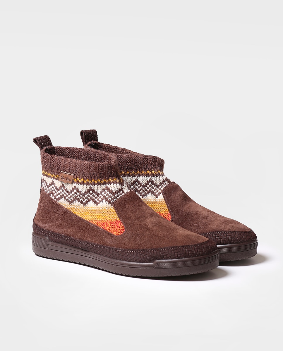 Zapatillas de serraje de mujer con cordones - Toni Pons - Marrón Marrón-2