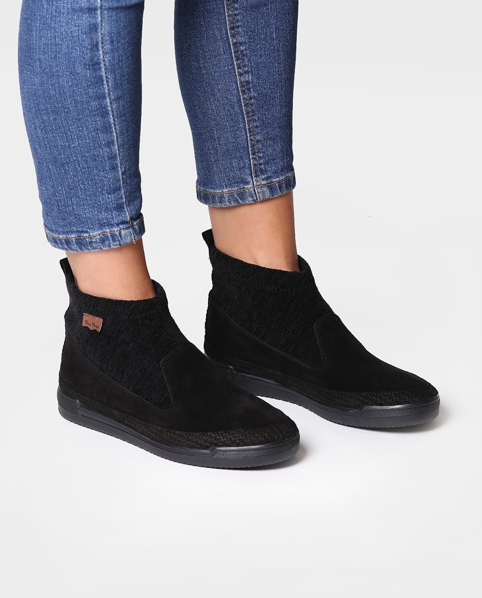 Zapatillas de serraje de mujer con cordones - Toni Pons - Negro Negro-4