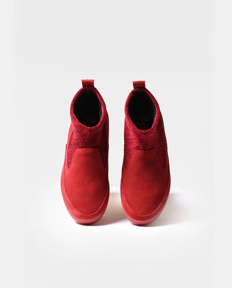 Zapatillas de serraje de mujer con cordones - Toni Pons - Rojo Rojo-3