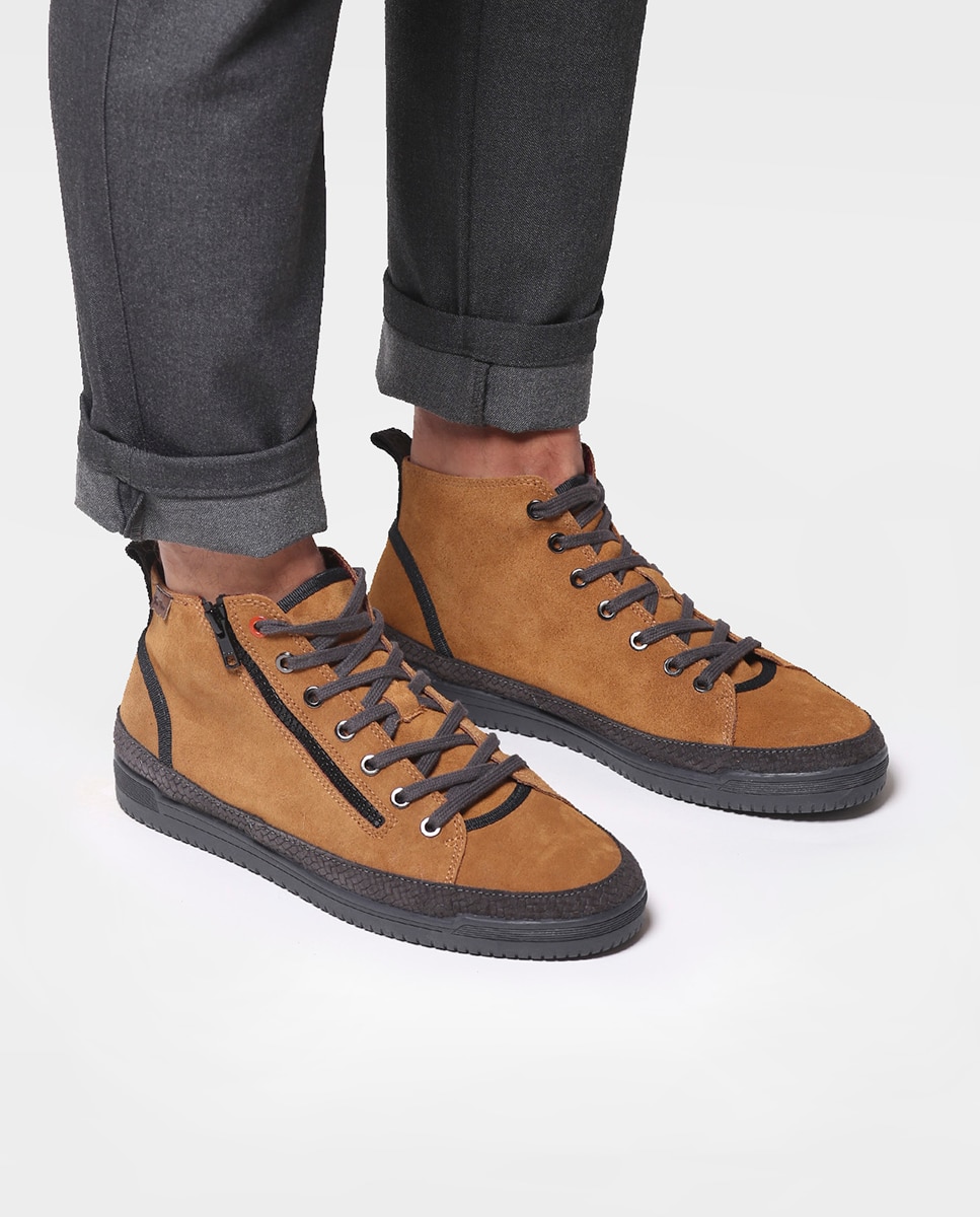 Imagen 4 de Zapatillas de serraje de hombre en tonos lisos con cordones - Toni Pons - Marrón Marrón