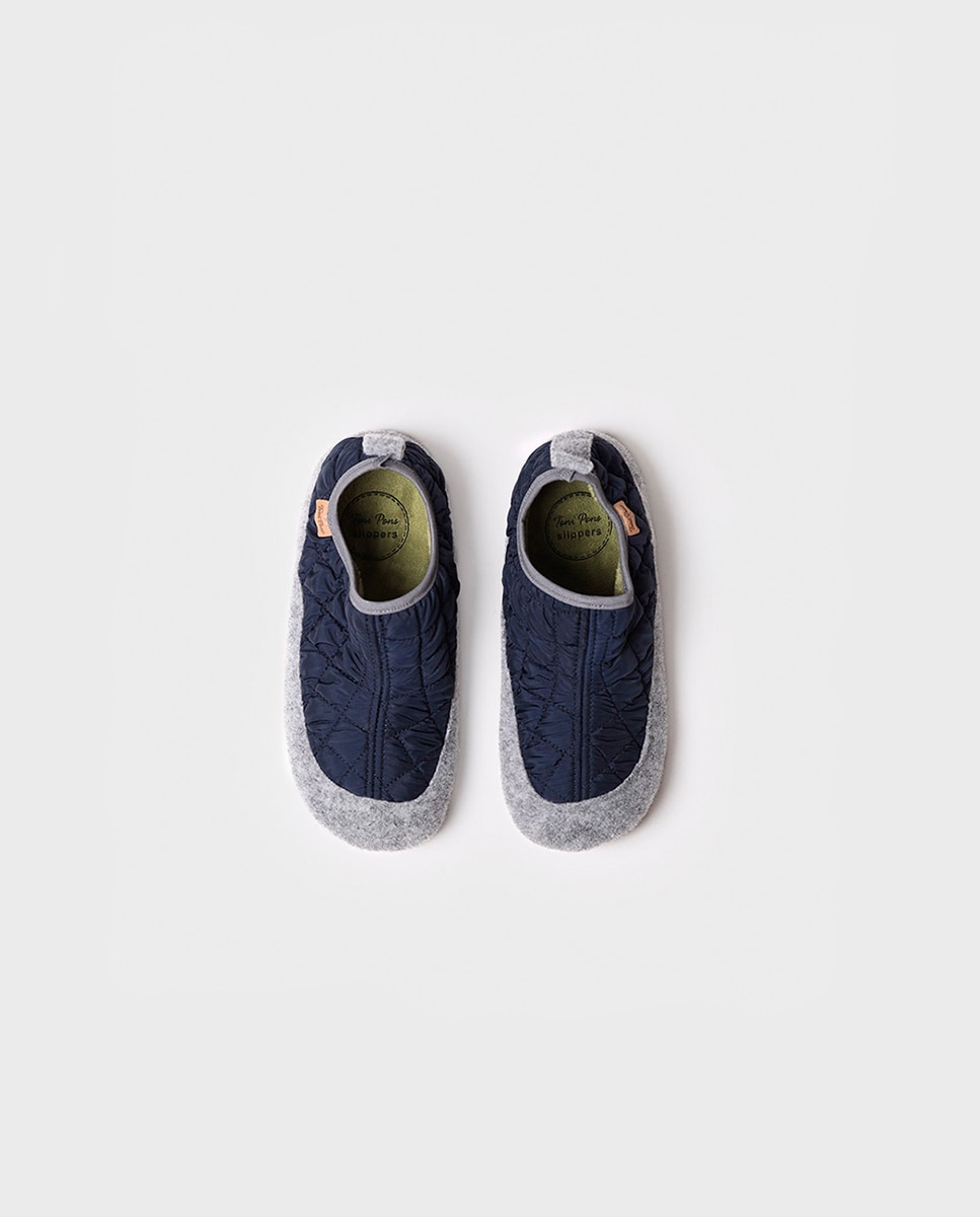 Imagen 3 de Zapatillas de casa cerradas de niños de tejido acolchado - Toni Pons - Azul marino Azul marino