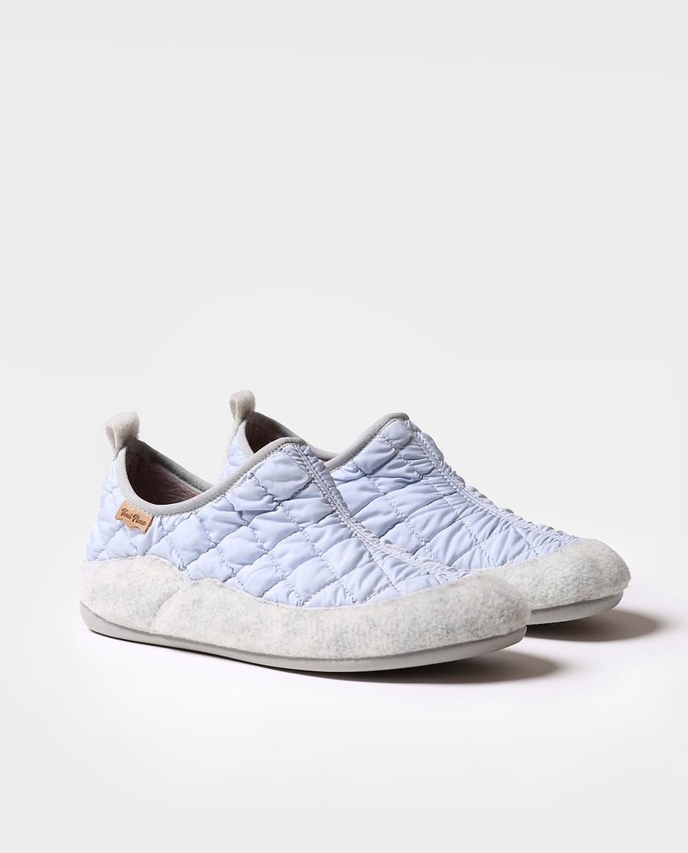Zapatillas de casa cerradas de mujer de tejido acolchado - Toni Pons - Blanco Blanco-4