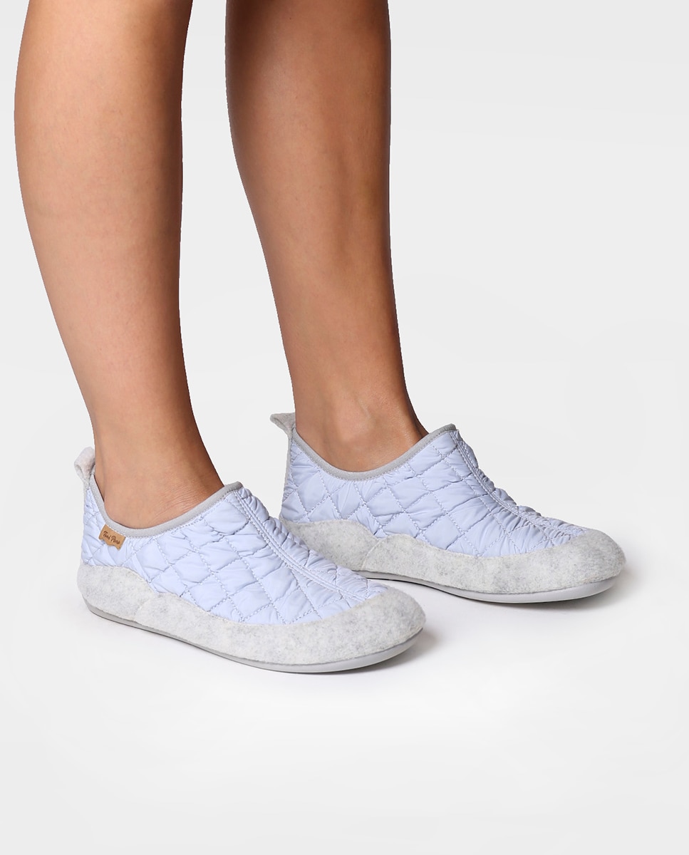 Zapatillas de casa cerradas de mujer de tejido acolchado - Toni Pons - Blanco Blanco-2