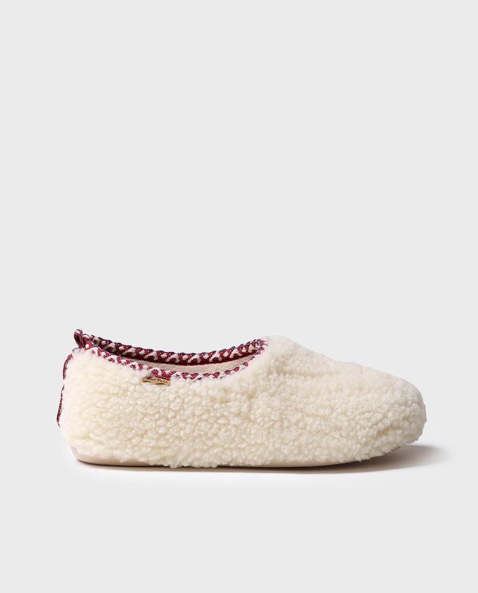 Imagen 0 de Zapatillas de casa cerradas de mujer de borrego Blanco