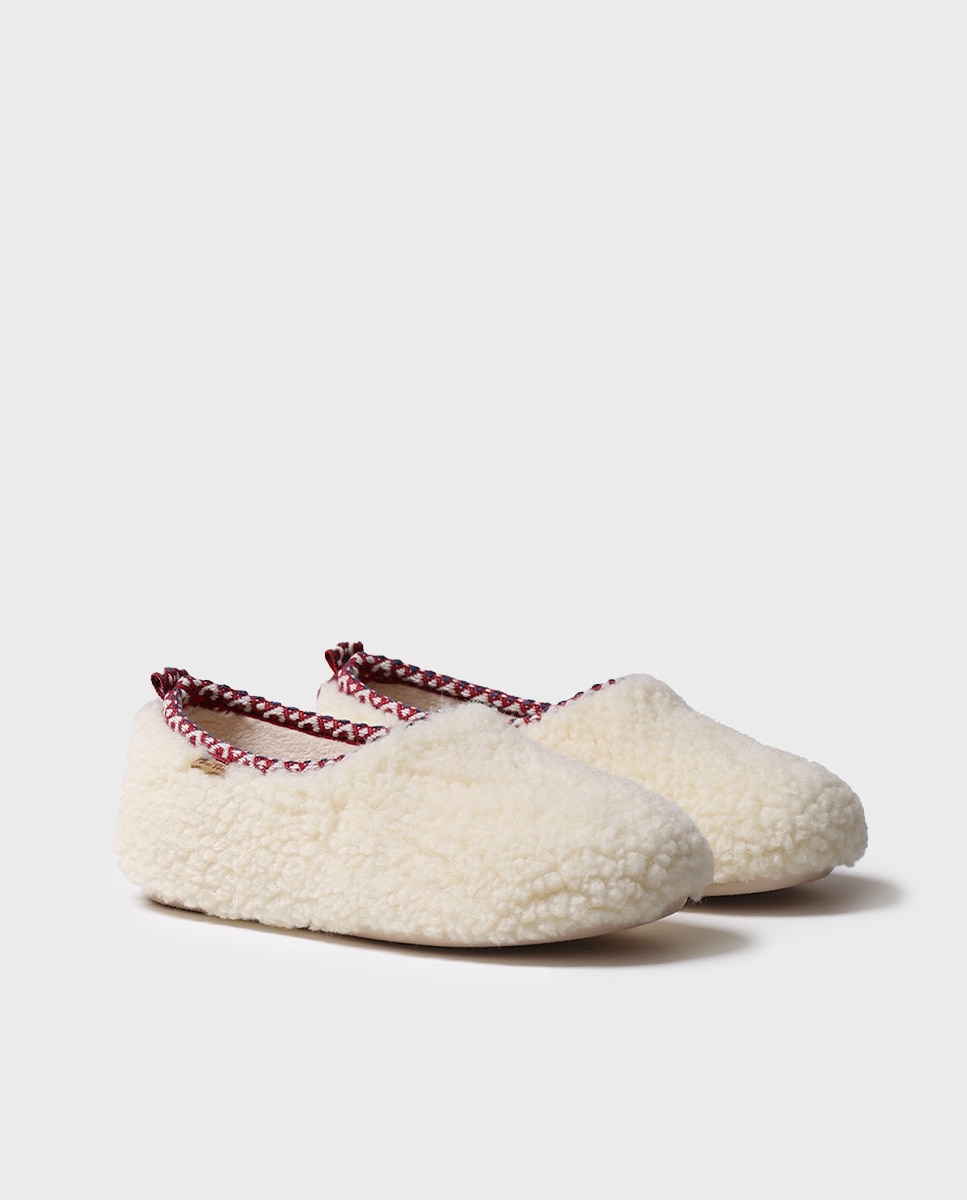 Zapatillas de casa cerradas de mujer de borrego - Toni Pons - Blanco Blanco-2