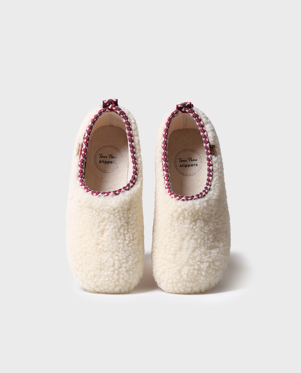 Zapatillas de casa cerradas de mujer de borrego - Toni Pons - Blanco Blanco-3