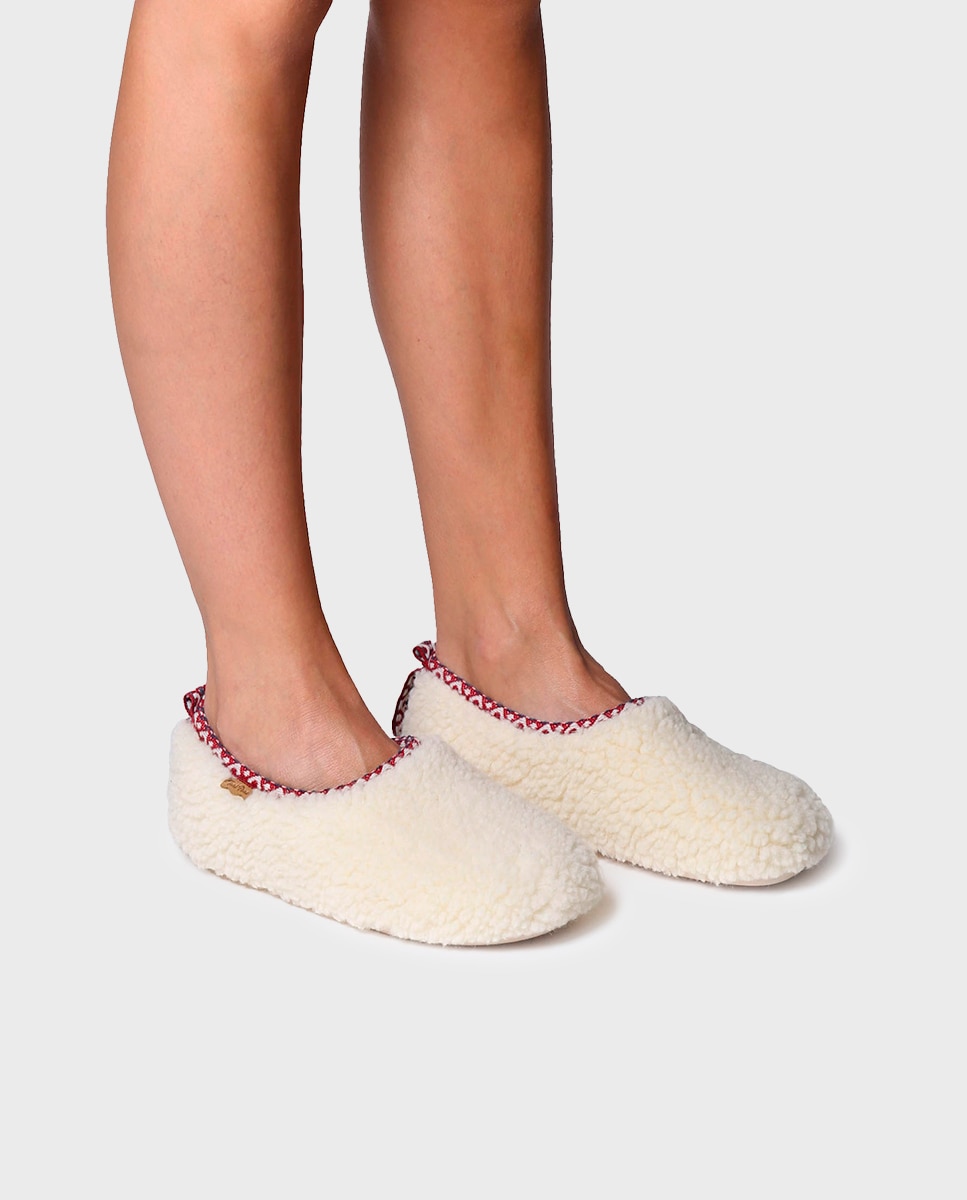 Zapatillas de casa cerradas de mujer de borrego - Toni Pons - Blanco Blanco-4