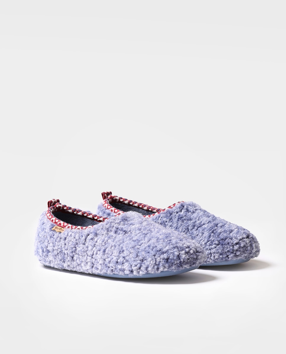 Zapatillas de casa cerradas de mujer de borrego - Toni Pons - Azul Azul-2