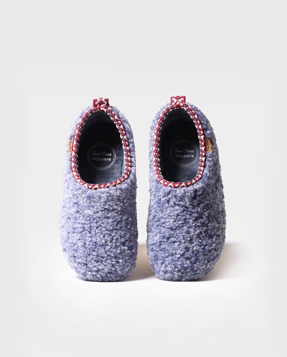 Zapatillas de casa cerradas de mujer de borrego - Toni Pons - Azul Azul-3