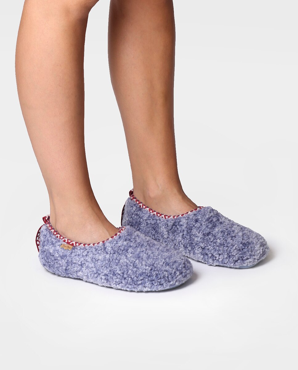 Zapatillas de casa cerradas de mujer de borrego - Toni Pons - Azul Azul-4