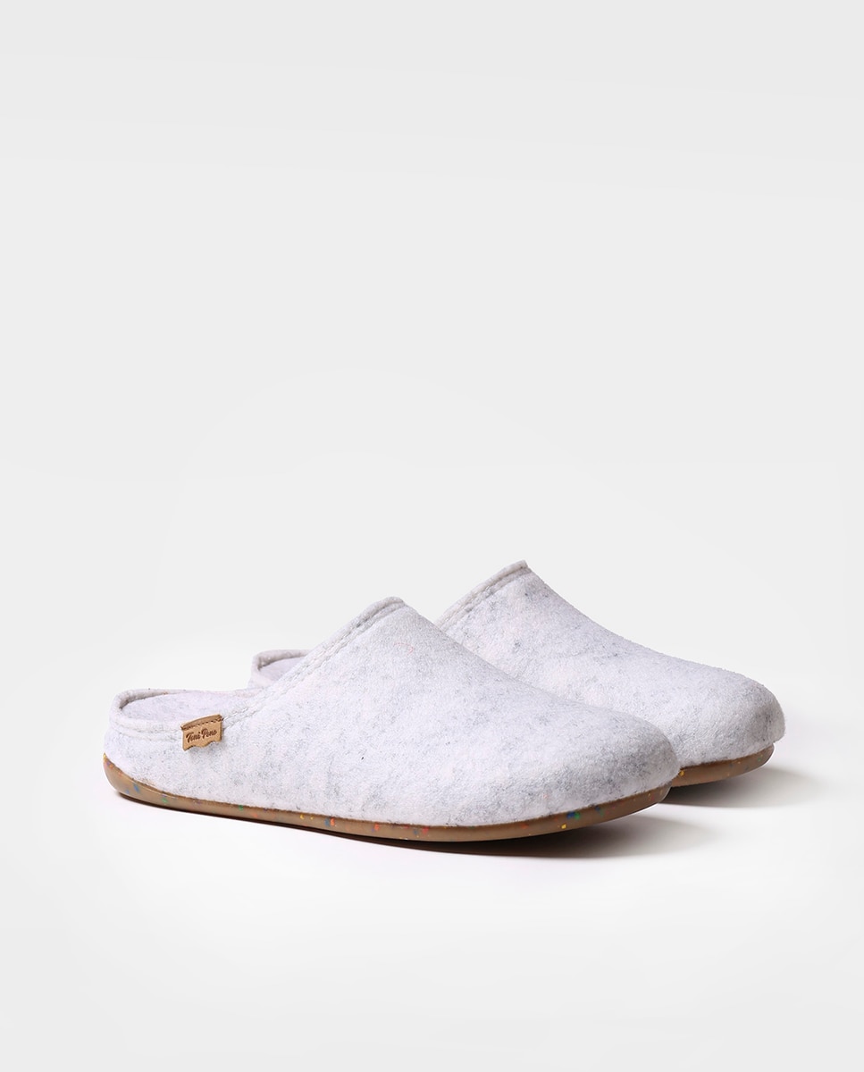 Zapatillas de casa cerradas de mujer de fieltro reciclado - Toni Pons - Blanco Blanco-4