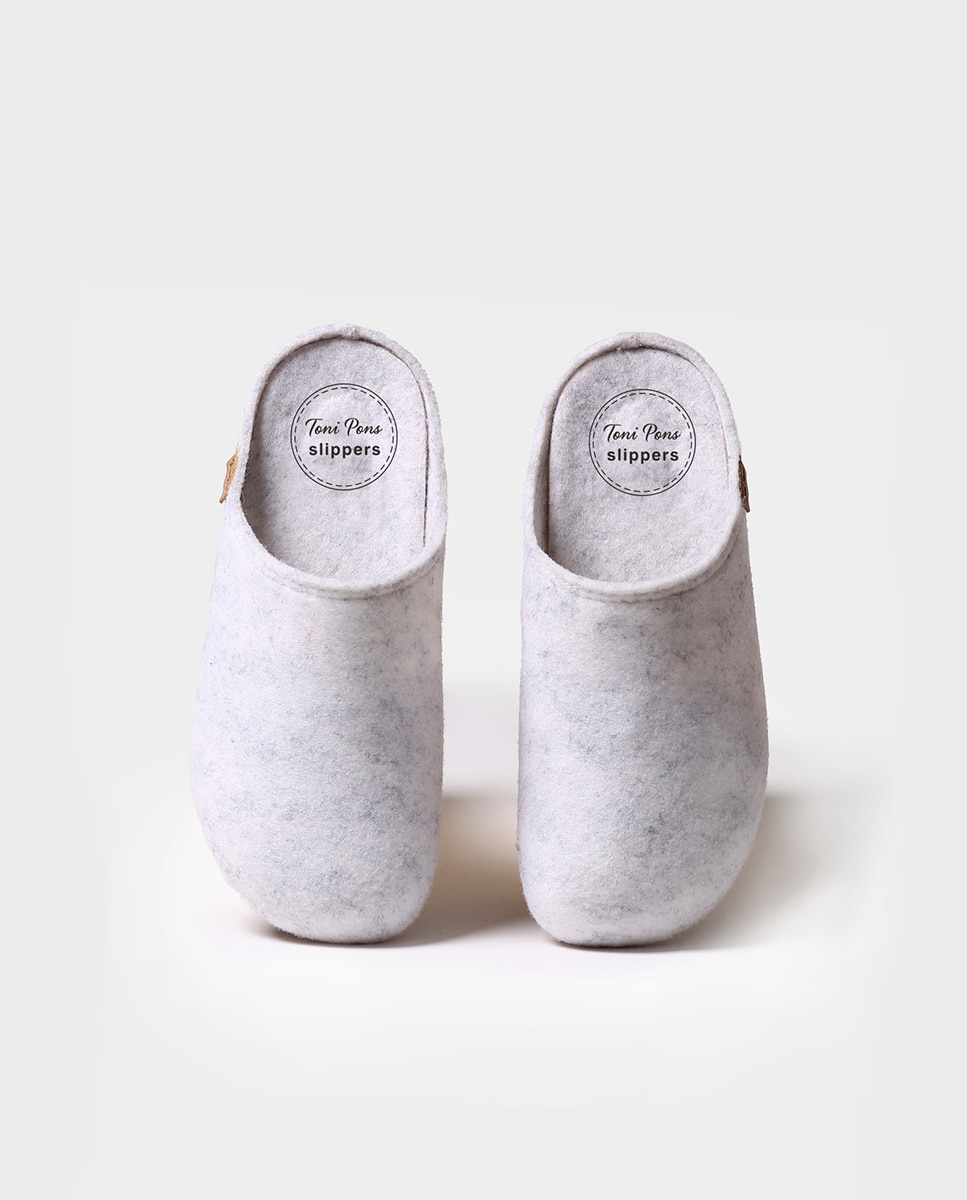 Zapatillas de casa cerradas de mujer de fieltro reciclado - Toni Pons - Blanco Blanco-2