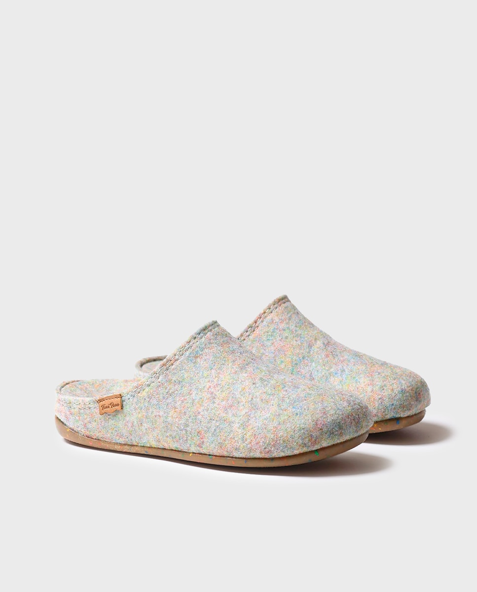 Zapatillas de casa cerradas de mujer de fieltro reciclado - Toni Pons - Multicolor Multicolor-2