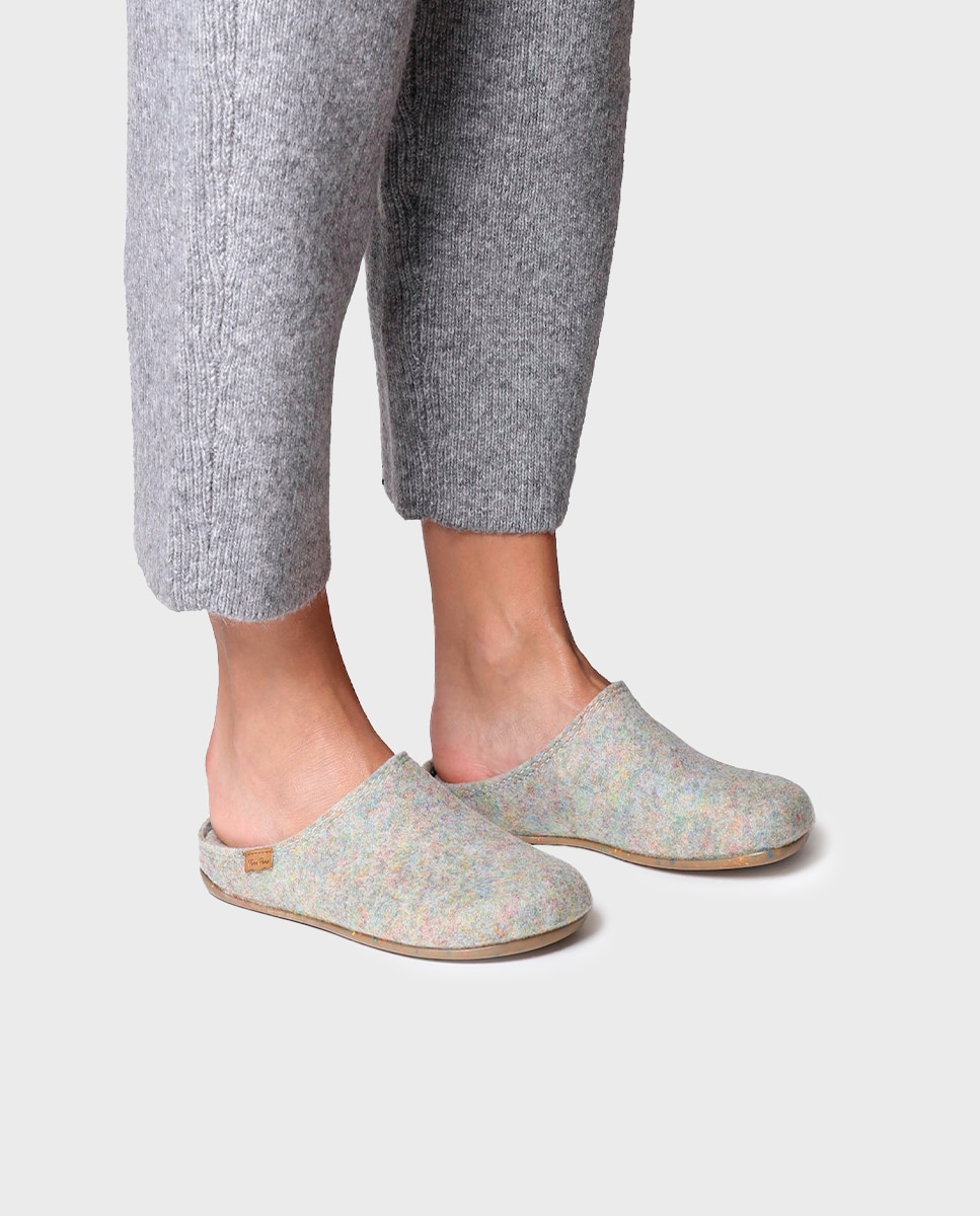 Zapatillas de casa cerradas de mujer de fieltro reciclado - Toni Pons - Multicolor Multicolor-4