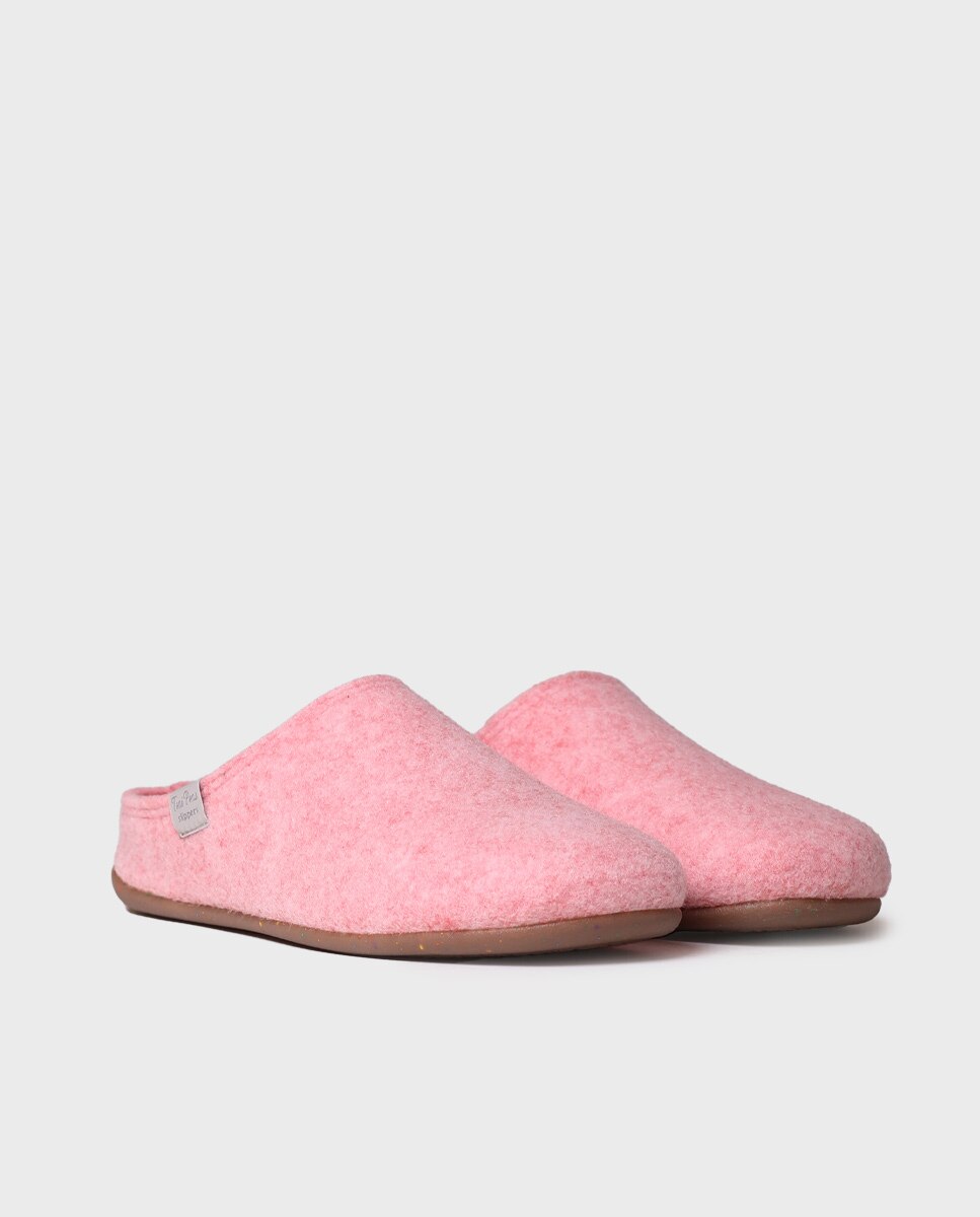 Zapatillas de casa cerradas de mujer de fieltro reciclado - Toni Pons - Rosa Rosa-2