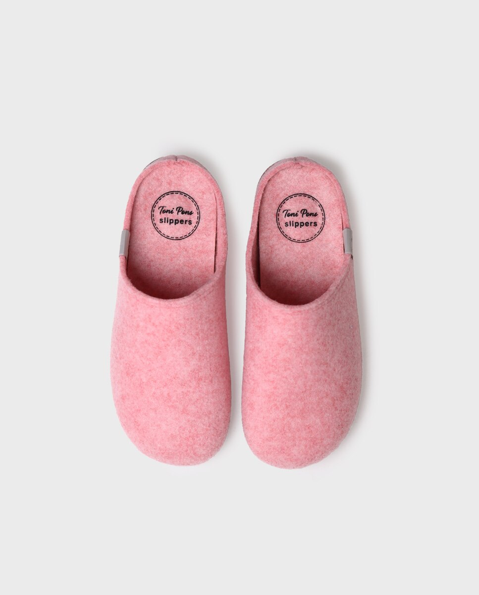 Zapatillas de casa cerradas de mujer de fieltro reciclado - Toni Pons - Rosa Rosa-3