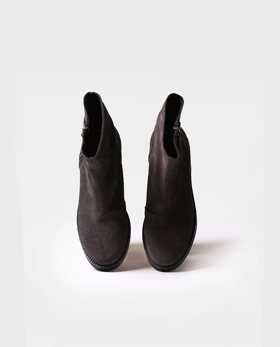 Botines de mujer de serraje con cremallera - Toni Pons - Gris oscuro Gris oscuro-2