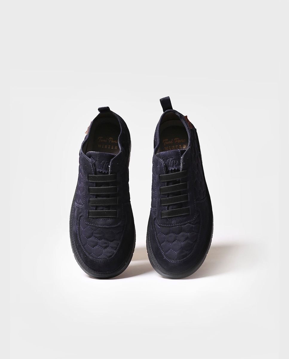Zapatillas de lona de mujer de tejido con elásticos - Toni Pons - Azul marino Azul marino-3
